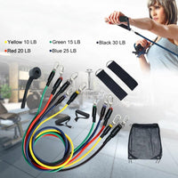 Thumbnail for 11 Levels Resistance Bands with Handles Men Yoga Pull Rope Elastic Bands