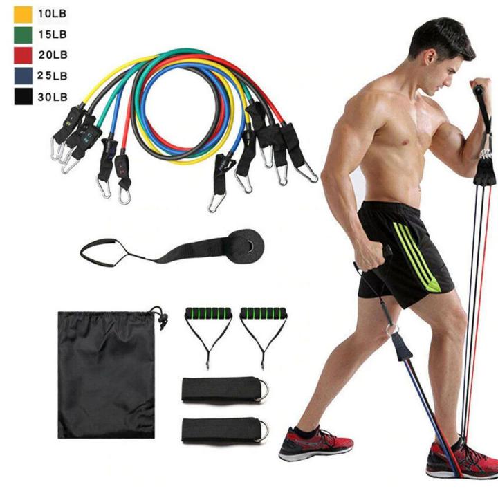 11 Levels Resistance Bands with Handles Men Yoga Pull Rope Elastic Bands