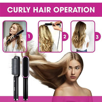 Thumbnail for 2-in-1 Hair Styling Brush, Straightener and Curler Comb  ||  Hair Straightener Brush