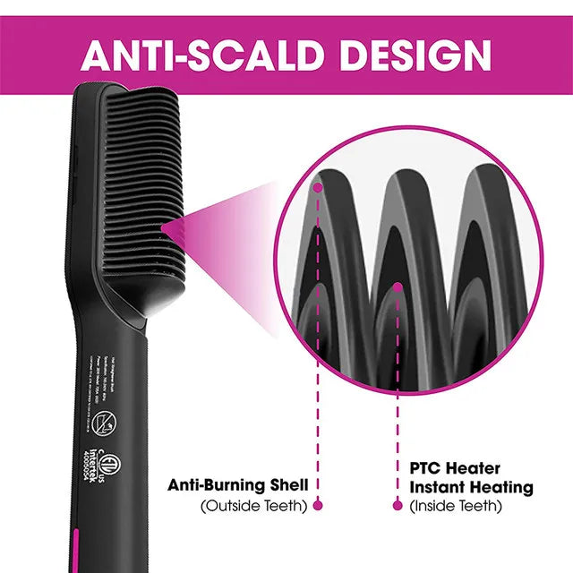 2-in-1 Hair Styling Brush, Straightener and Curler Comb  ||  Hair Straightener Brush