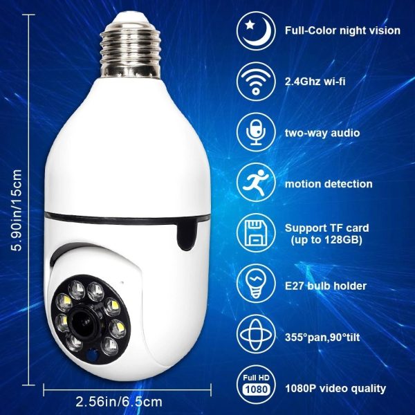 HD WIFI Light Bulb Holder Base Security Camera  ||  Bulb Socket Camera