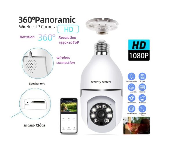 HD WIFI Light Bulb Holder Base Security Camera  ||  Bulb Socket Camera