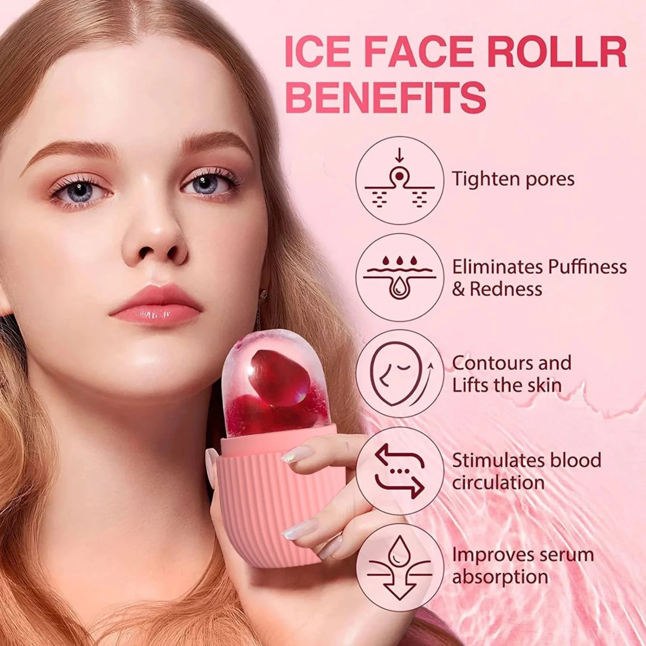 Silicone Face Ice Roller For Face || Enhance Skin Glow Shrink &tighten Pores