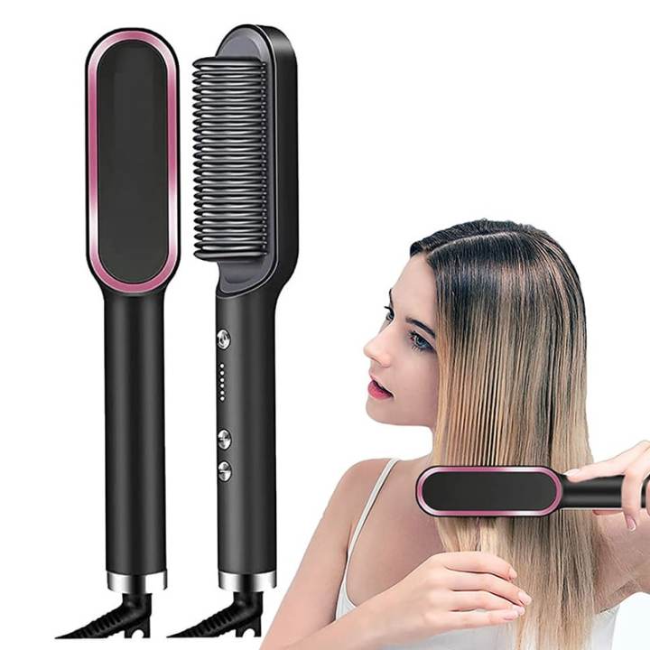 2-in-1 Hair Styling Brush, Straightener and Curler Comb  ||  Hair Straightener Brush