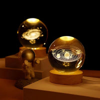 Thumbnail for 3D Galaxy Crystal Ball  || Crystal Ball Night Lamp With Wooden