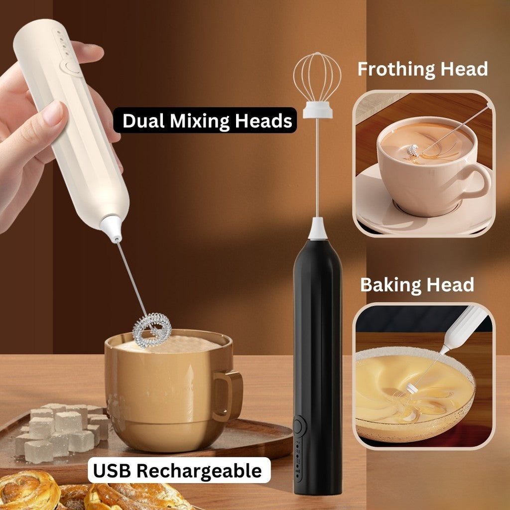 Rechargeable Electric Coffee Mixer Egg Beater  ||  Handheld Electric Milk Frother