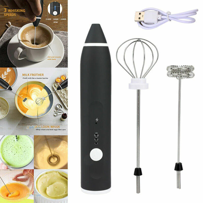 Rechargeable Electric Coffee Mixer Egg Beater  ||  Handheld Electric Milk Frother